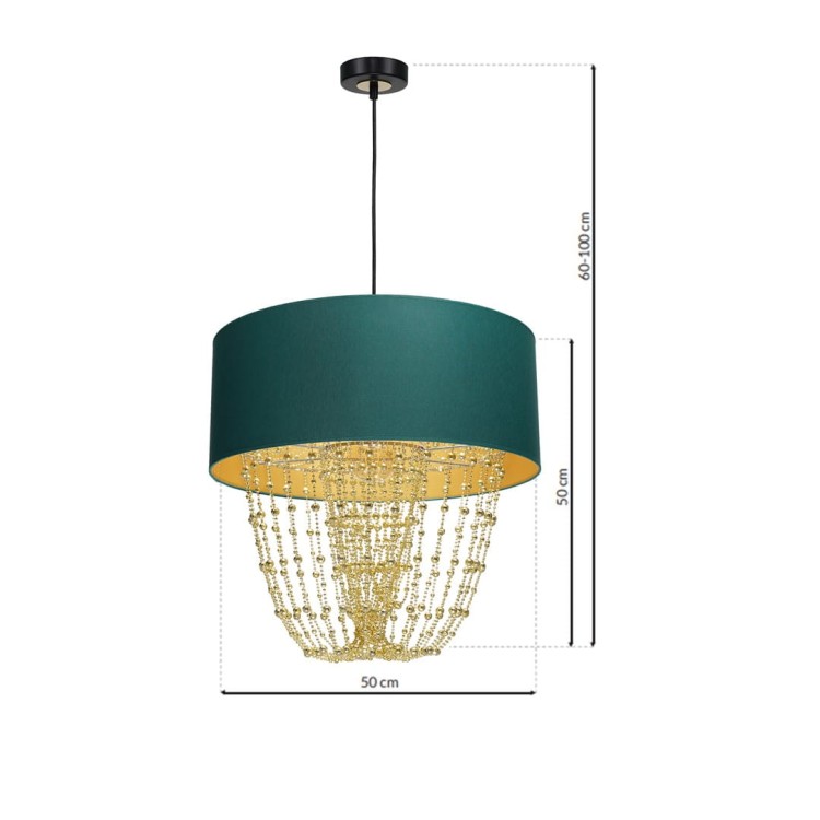 Lampa wisząca ALMERIA GREEN/GOLD 1xE27 MLP6452 Milagro
