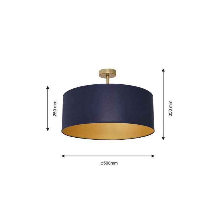 Lampa sufitowa BEN NAVY BLUE/GOLD 3xE27 MLP6457 Milagro