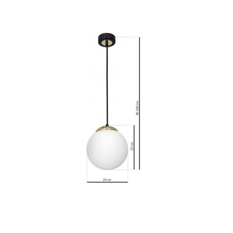 Lampa wisząca SPARTA BLACK / GOLD 1xE27 MLP6495 Milagro