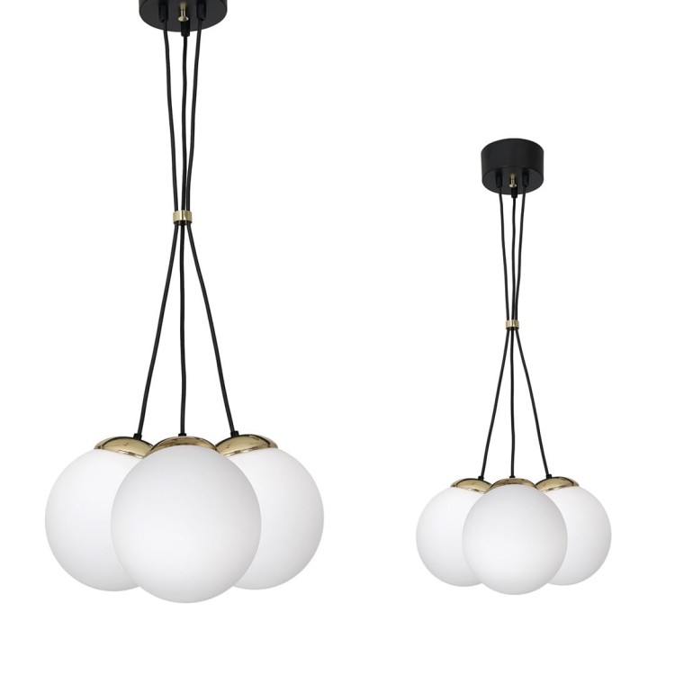 Lampa wisząca SPARTA BLACK / GOLD 3xE14 MLP6499 Milagro