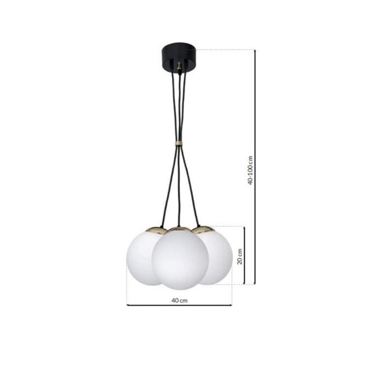 Lampa wisząca SPARTA BLACK / GOLD 3xE14 MLP6499 Milagro