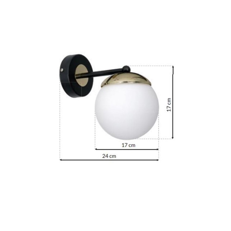 Kinkiet SPARTA BLACK / GOLD 1xE14 MLP6512 Milagro