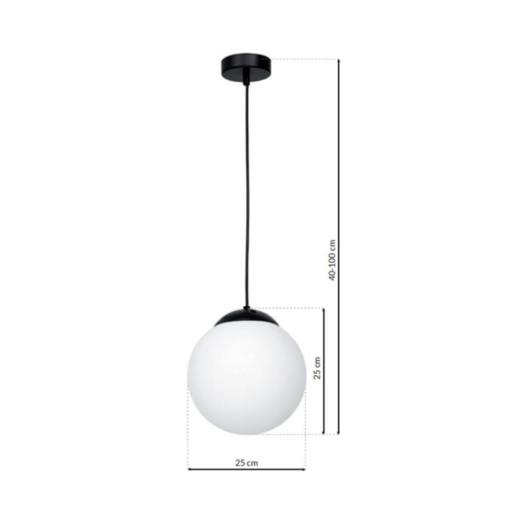 Lampa wisząca LIMA BLACK 1xE27 MLP6522 Milagro