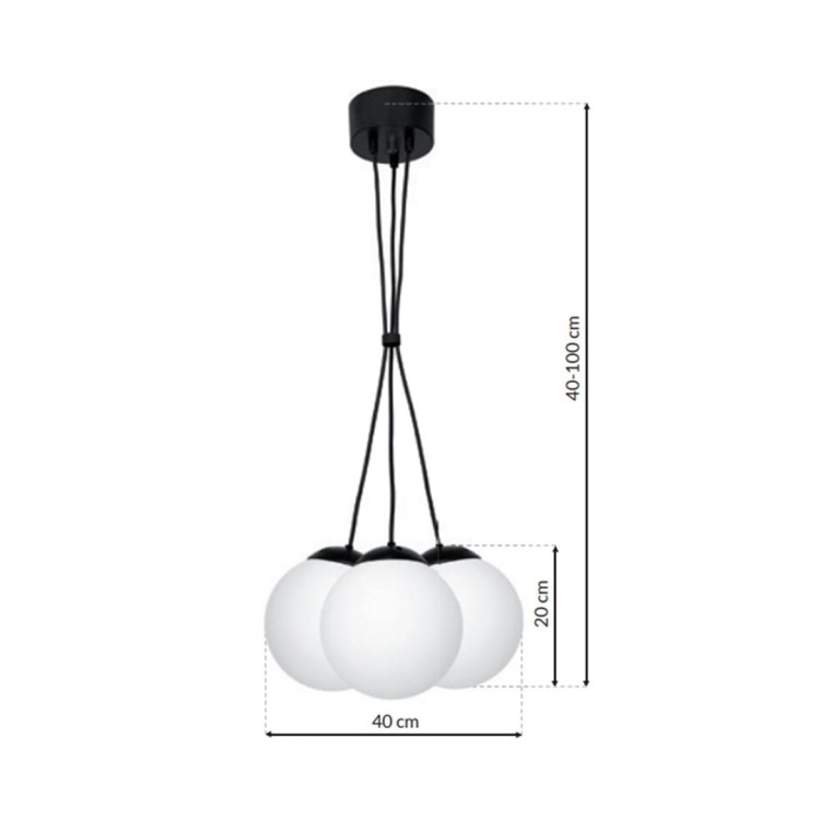 Lampa wisząca LIMA BLACK 3xE14 MLP6523 Milagro