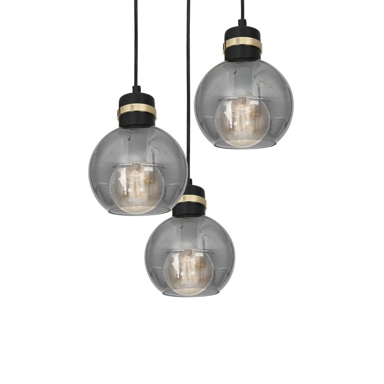 Lampa wisząca OMEGA BLACK/GOLD 3xE27 MLP6533 Milagro