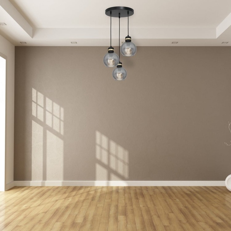 Lampa wisząca OMEGA BLACK/GOLD 3xE27 MLP6533 Milagro