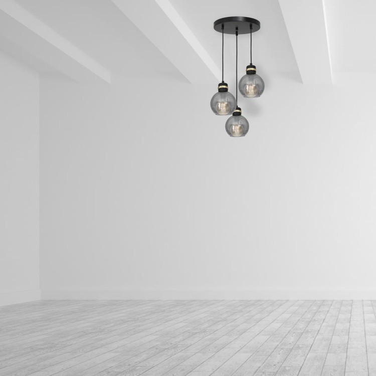Lampa wisząca OMEGA BLACK/GOLD 3xE27 MLP6533 Milagro