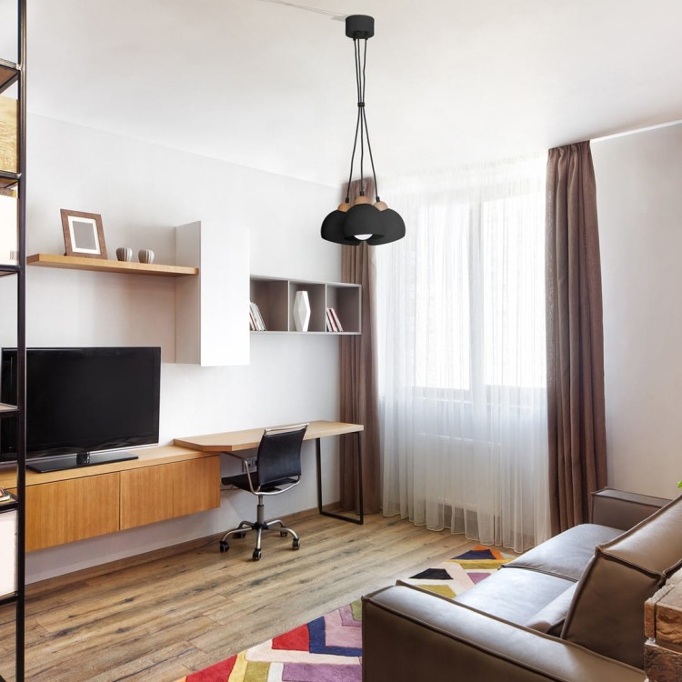 Lampa wisząca DAMA BLACK 3xE27 MLP6580 Milagro