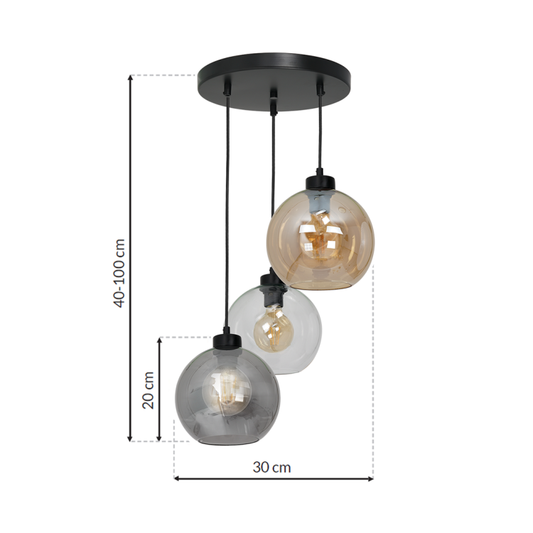 Lampa wisząca SOFIA MIX 3xE27 MLP6585 Milagro