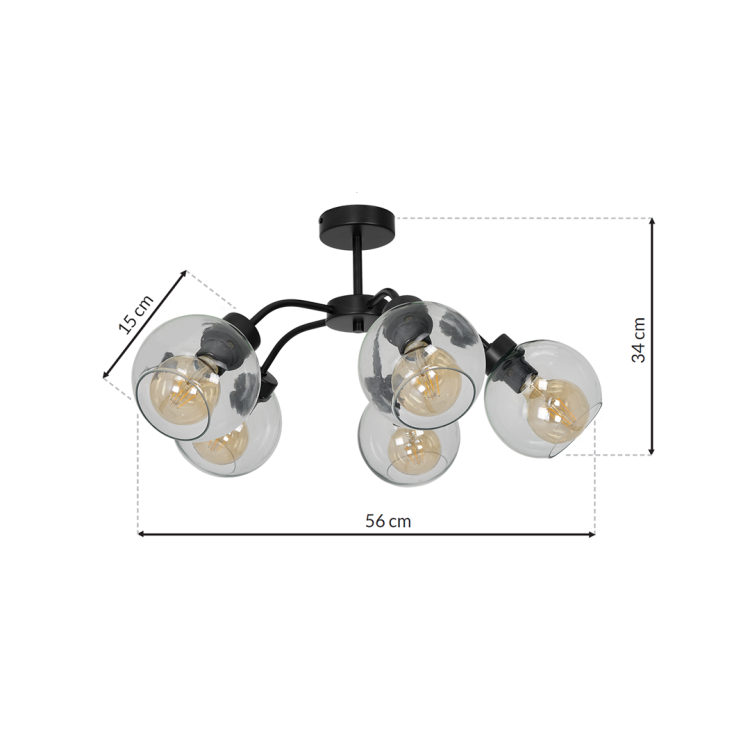 Lampa sufitowa SOFIA CLEAR 5xE27 MLP6596 Milagro
