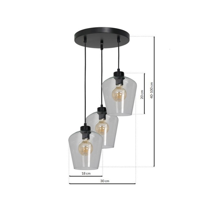 Lampa wisząca SANTIAGO CLEAR 3xE27 MLP6611 Milagro