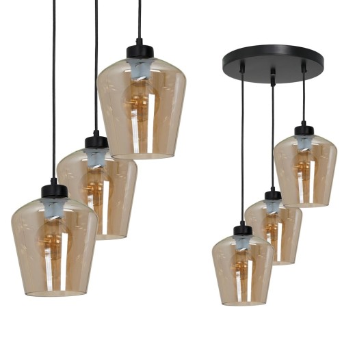 Lampa wisząca SANTIAGO AMBER 3xE27 MLP6613 Milagro