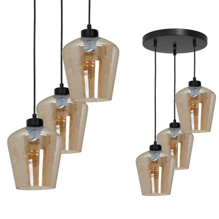 Lampa wisząca SANTIAGO AMBER 3xE27 MLP6613 Milagro