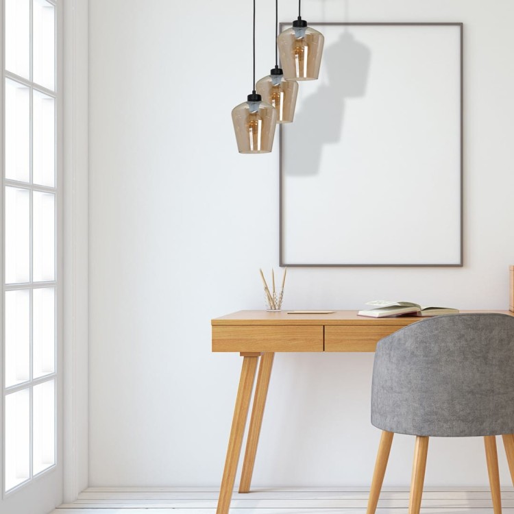 Lampa wisząca SANTIAGO AMBER 3xE27 MLP6613 Milagro