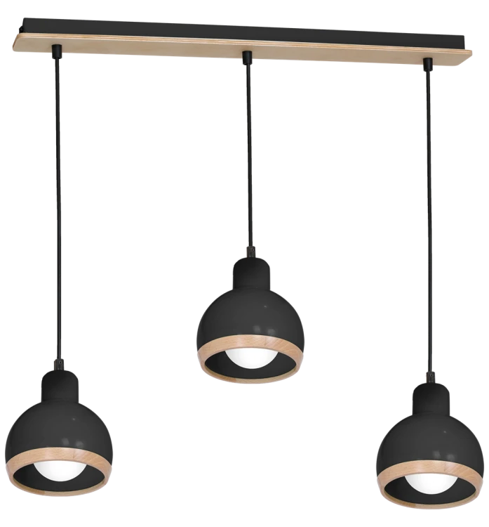 Lampa wisząca OVAL BLACK 3xE27 MLP7046 Milagro