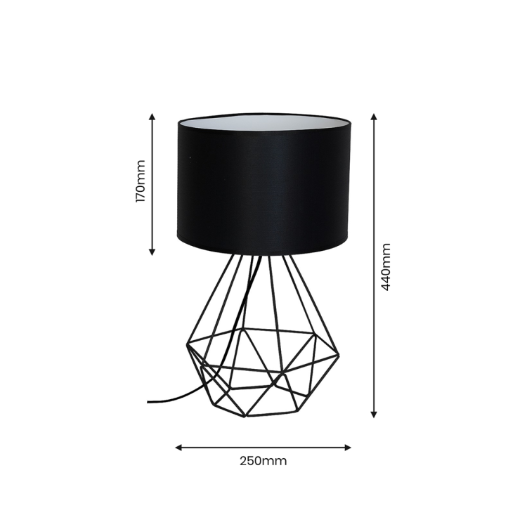 Lampka nocna BASKET BLACK 1xE27 MLP7201 Milagro