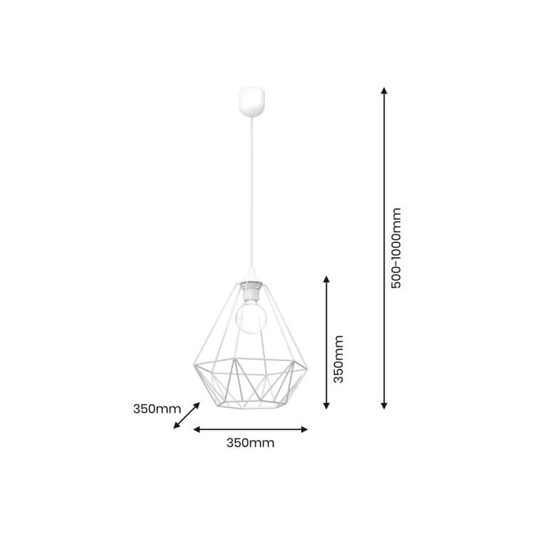 Lampa wisząca BASKET WHITE 1xE27 MLP7212 Milagro