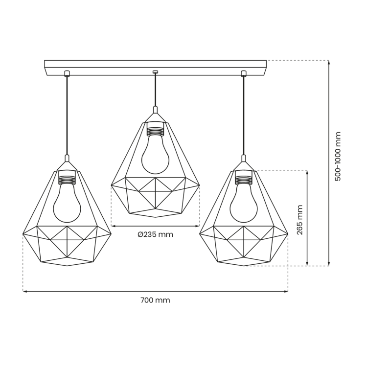 Lampa wisząca BASKET WHITE 3xE27 MLP7213 Milagro