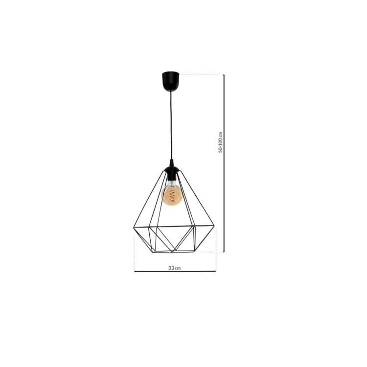 Lampa wisząca BASKET BLACK 1xE27 MLP7214 Milagro