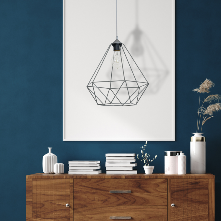 Lampa wisząca BASKET GRAY 1xE27 MLP7216 Milagro