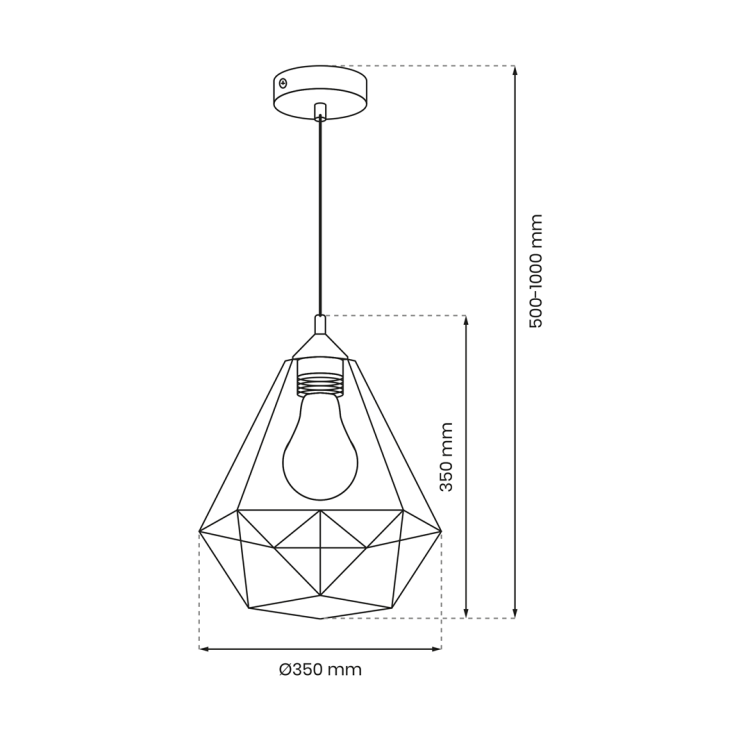 Lampa wisząca BASKET GRAY 1xE27 MLP7216 Milagro