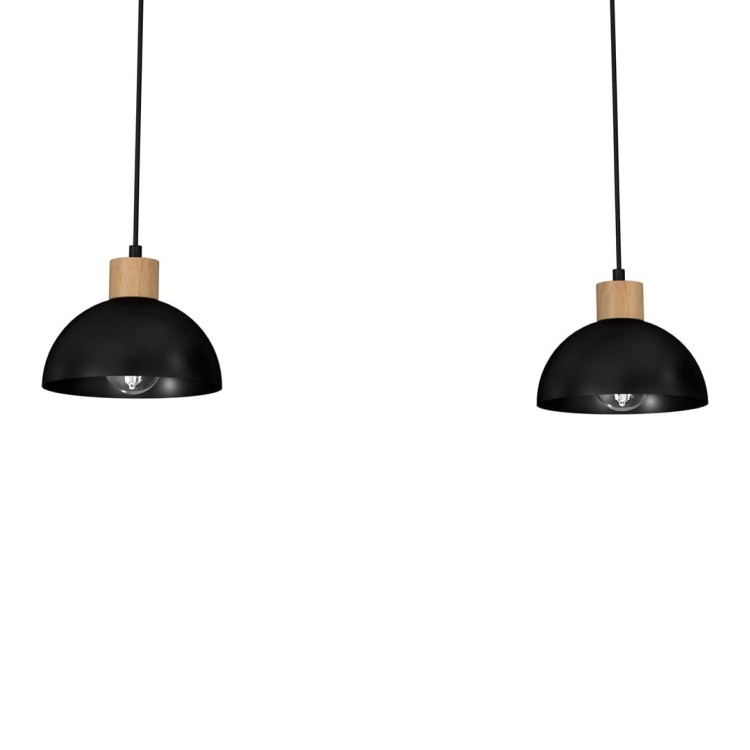 Lampa wisząca ERIK Black/Wood 2xE27 MLP7225 Milagro