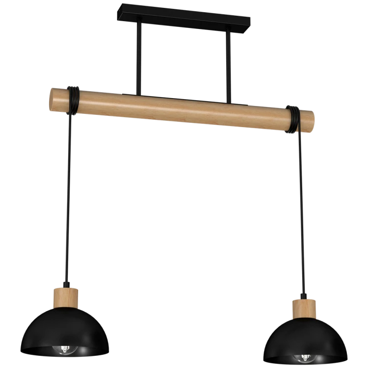 Lampa wisząca ERIK Black/Wood 2xE27 MLP7225 Milagro