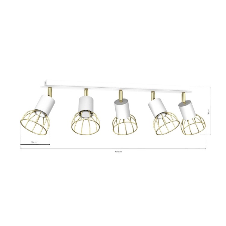 Lampa sufitowa DANTE White/Gold 5x mini GU10 MLP7253 Milagro