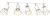 Lampa sufitowa DANTE White/Gold 5x mini GU10 MLP7253 Milagro