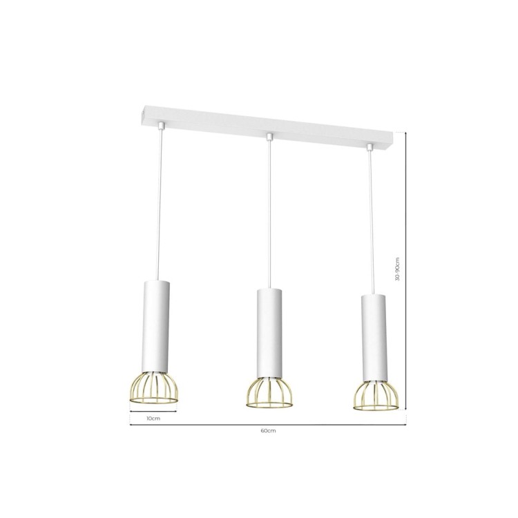 Lampa wisząca DANTE White/Gold 3x mini GU10 MLP7255 Milagro