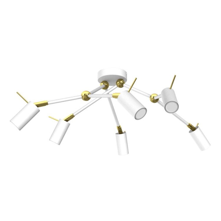 Lampa sufitowa IRIS White/Gold 6x mini GU10 MLP7274 Milagro