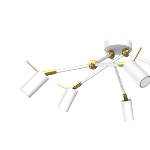 Lampa sufitowa IRIS White/Gold 6x mini GU10 MLP7274 Milagro