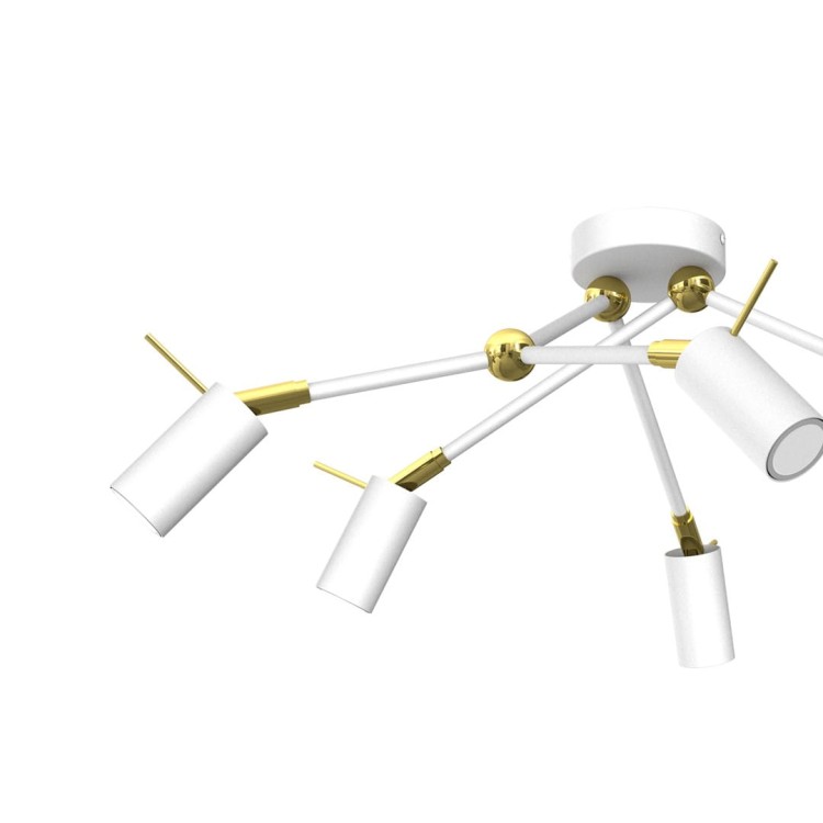 Lampa sufitowa IRIS White/Gold 6x mini GU10 MLP7274 Milagro
