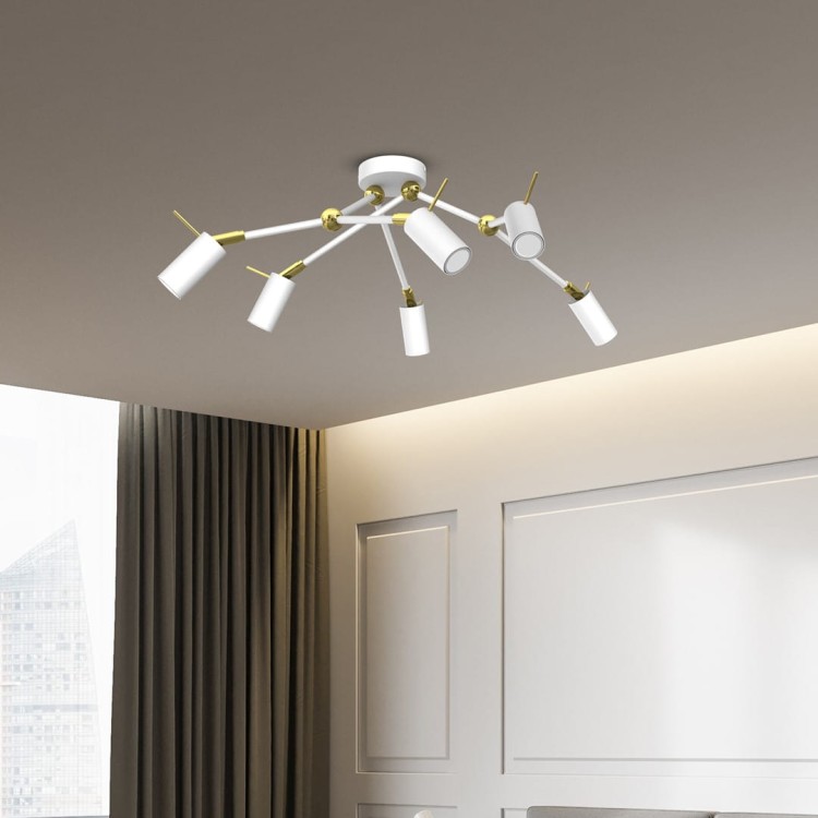 Lampa sufitowa IRIS White/Gold 6x mini GU10 MLP7274 Milagro