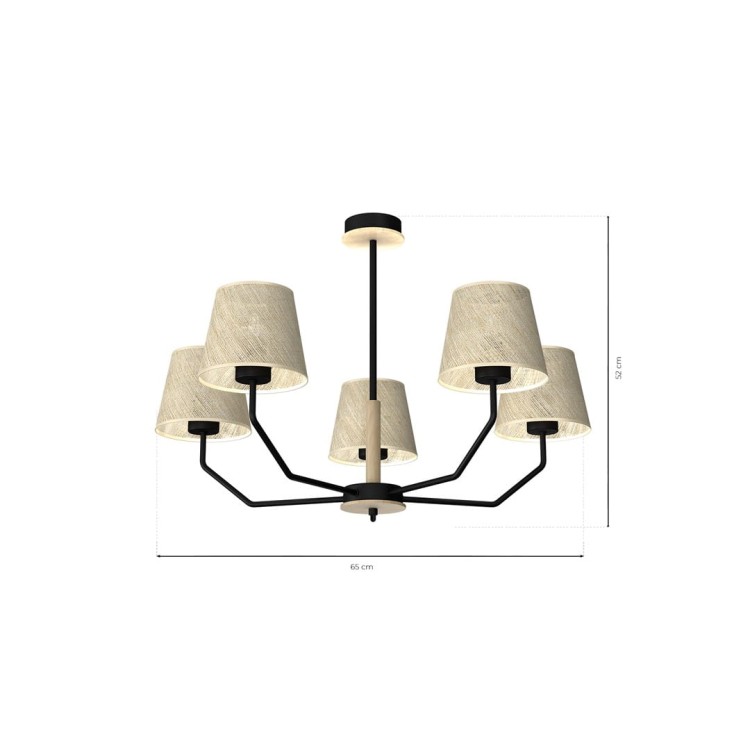 Lampa wisząca ETNA Black 5xE27 MLP7277 Milagro