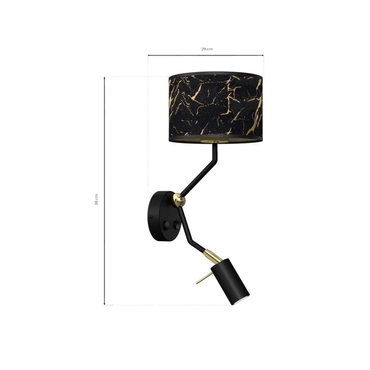 Kinkiet SENSO Black/Gold 1xE27 + 1x mini GU10 MLP7291 Milagro