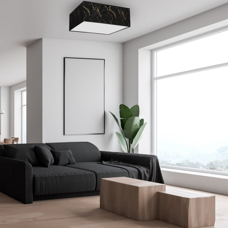 Lampa sufitowa SENSO Black/Gold kwadrat 3xE27 MLP7293 Milagro