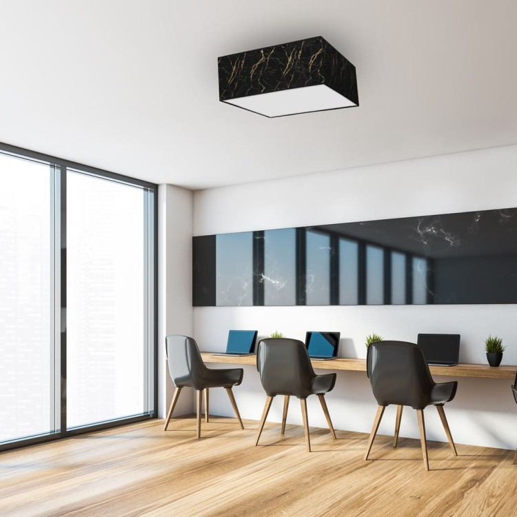 Lampa sufitowa SENSO Black/Gold kwadrat 3xE27 MLP7293 Milagro