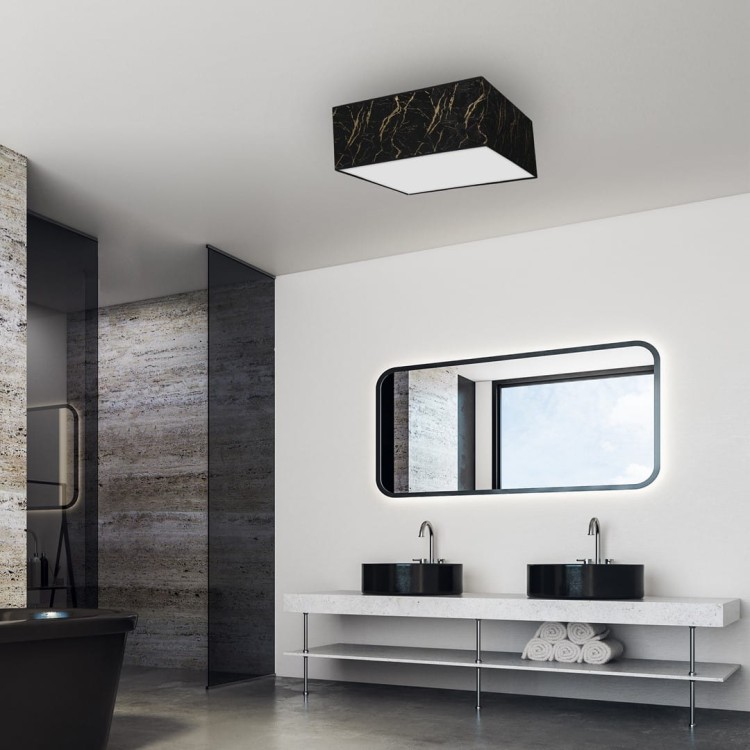 Lampa sufitowa SENSO Black/Gold kwadrat 3xE27 MLP7293 Milagro