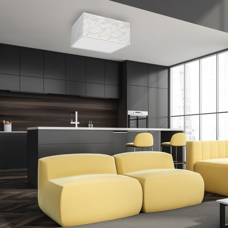 Lampa sufitowa SENSO White/Gold kwadrat 3xE27 MLP7304 Milagro