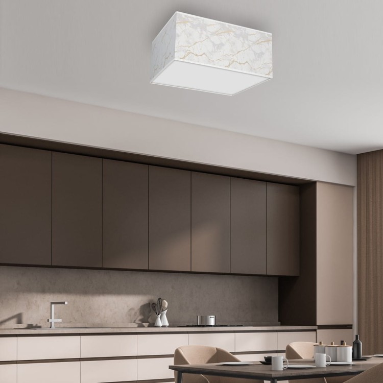 Lampa sufitowa SENSO White/Gold kwadrat 3xE27 MLP7304 Milagro