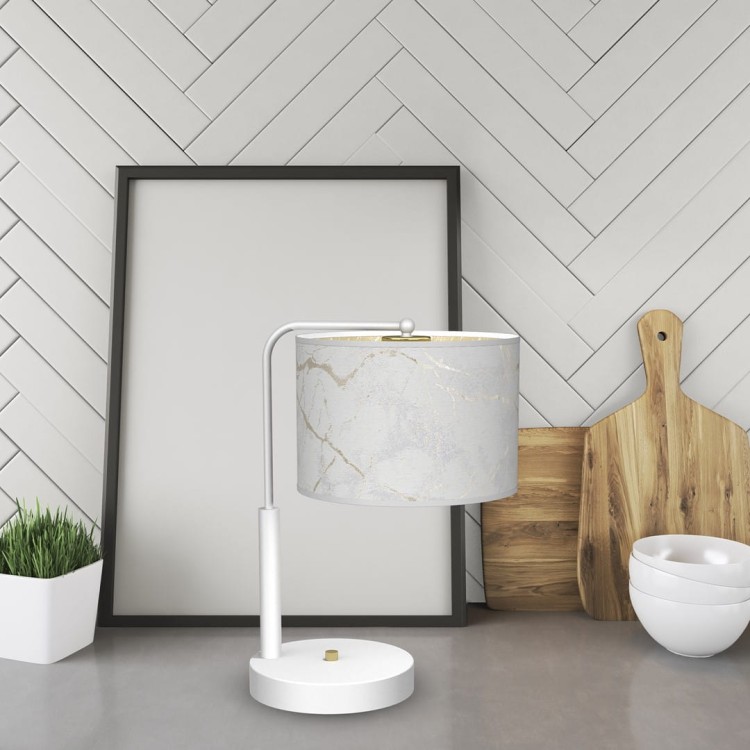 Lampka nocna SENSO White/Gold 1xE27 MLP7310 Milagro