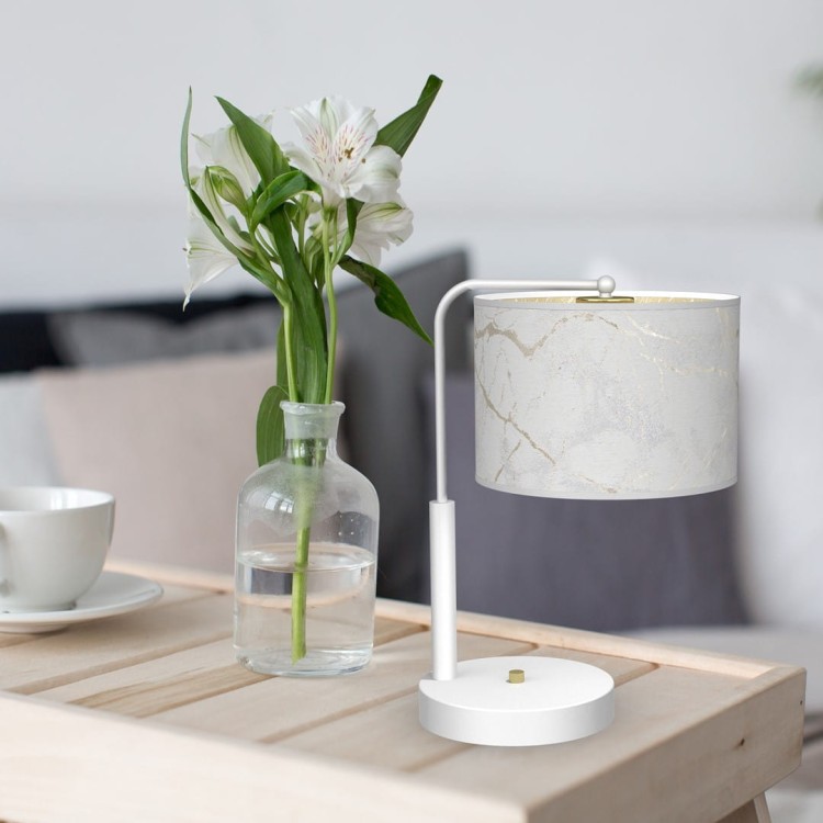 Lampka nocna SENSO White/Gold 1xE27 MLP7310 Milagro