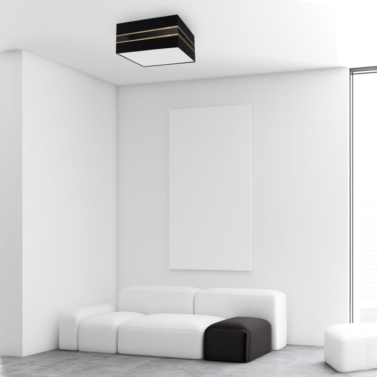Lampa sufitowa Kwadrat ULTIMO BLACK 2xE27 MLP7336 Milagro