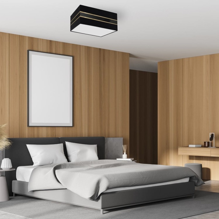 Lampa sufitowa Kwadrat ULTIMO BLACK 2xE27 MLP7336 Milagro