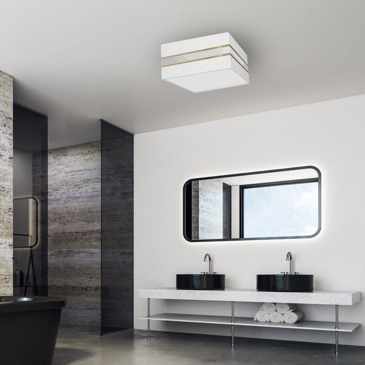 Lampa sufitowa Kwadrat ULTIMO WHITE 2xE27 MLP7347 Milagro