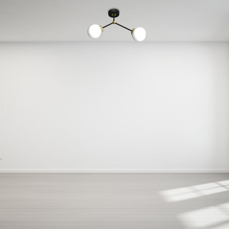 Lampa sufitowa JOY BLACK / GOLD 2xE14 MLP7459 Milagro