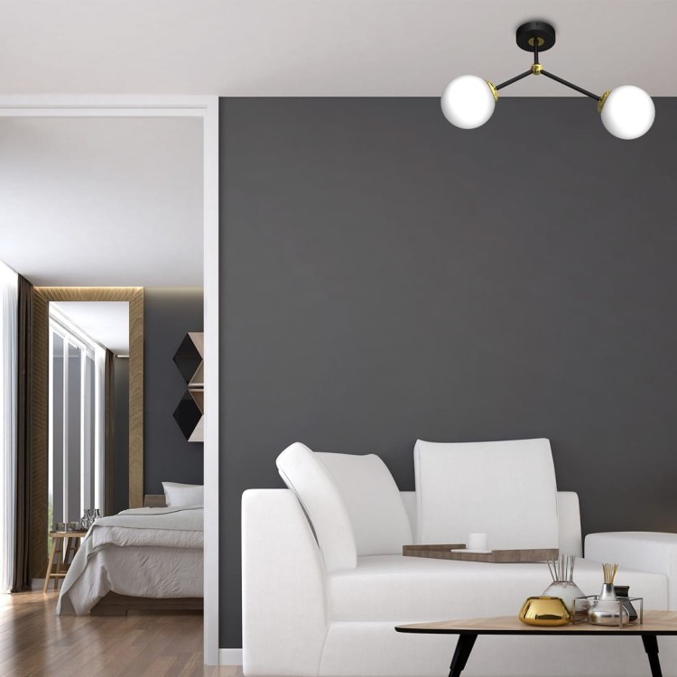 Lampa sufitowa JOY BLACK / GOLD 2xE14 MLP7459 Milagro