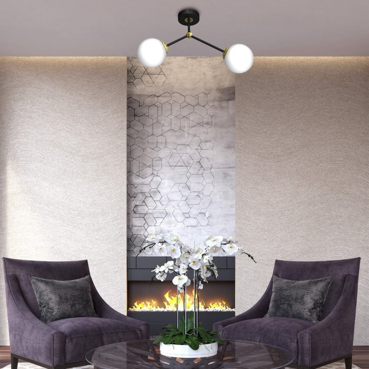 Lampa sufitowa JOY BLACK / GOLD 2xE14 MLP7459 Milagro