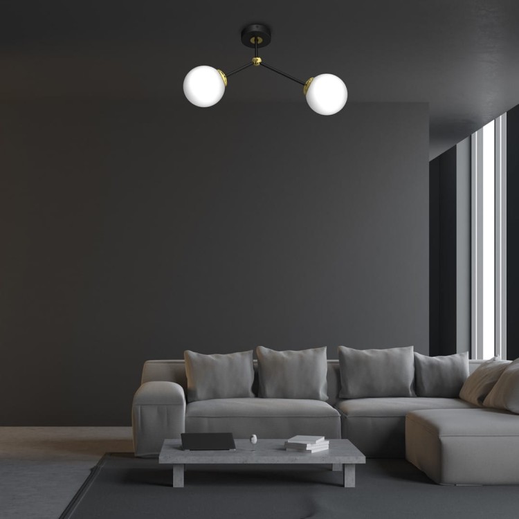 Lampa sufitowa JOY BLACK / GOLD 2xE14 MLP7459 Milagro